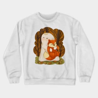 The Happy Ghost Embraces The Furious Fox Crewneck Sweatshirt